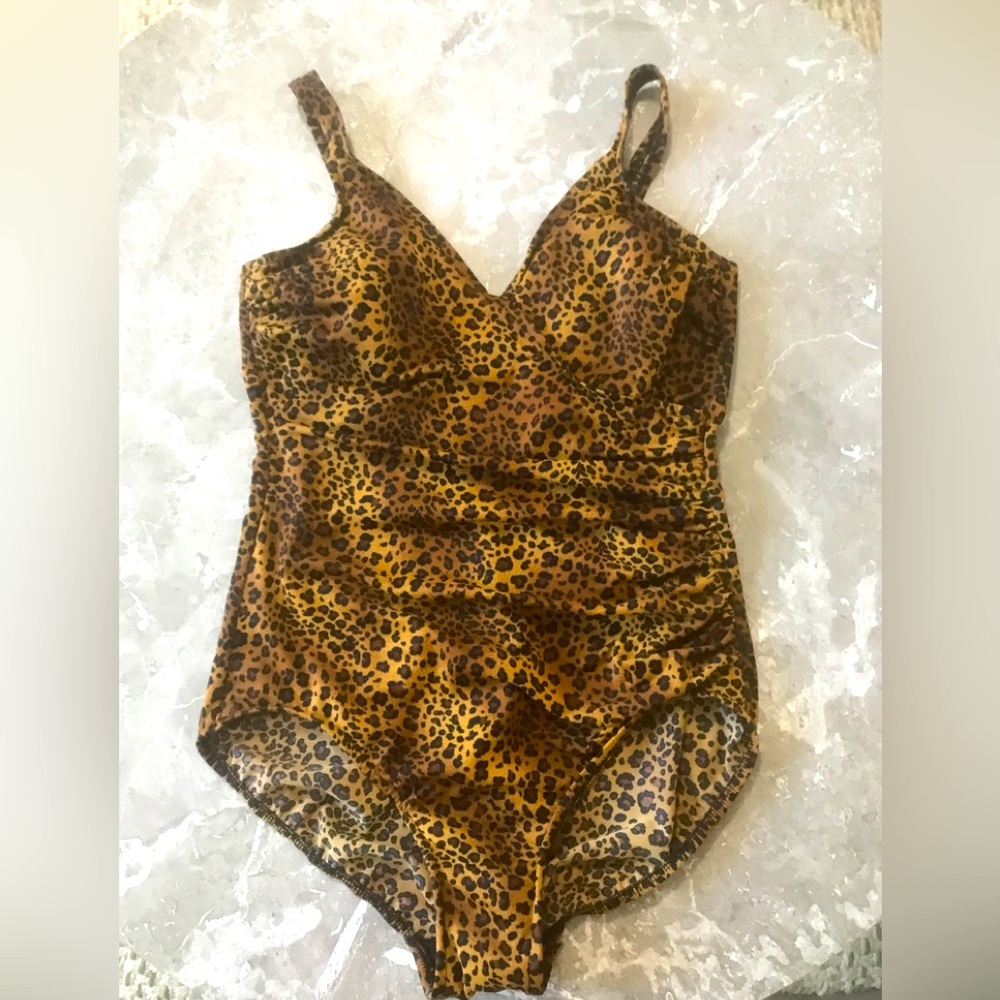 Reebok Leopard Print One Piece Swimsuit